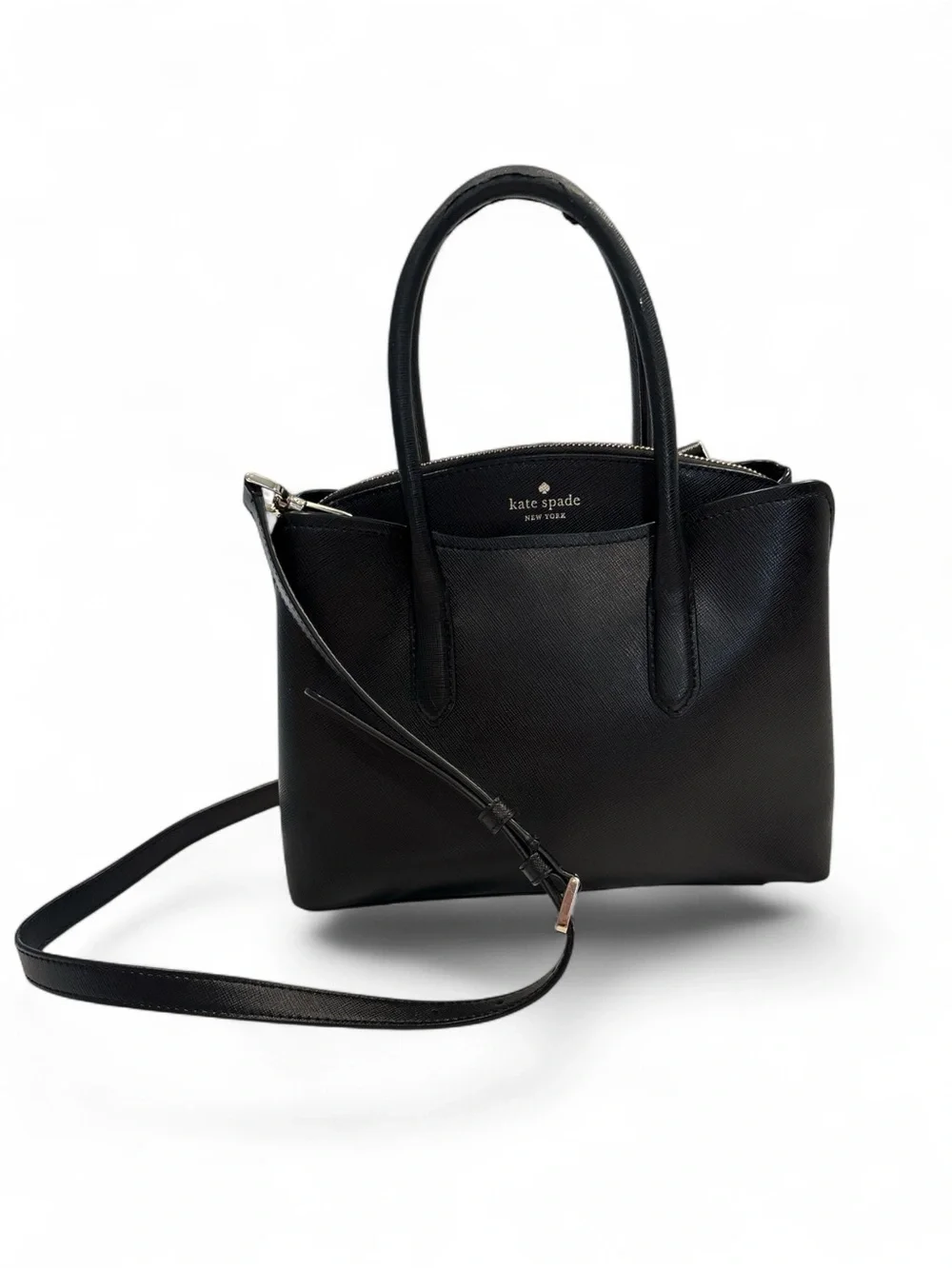 kate spade New York Rory Medium Satchel in Black Saffiano Leather